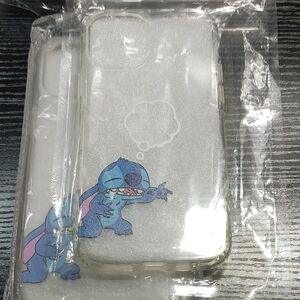 iPhone 12 Pro Max Clear Blue Disney's Stitch Glitter Phone Case